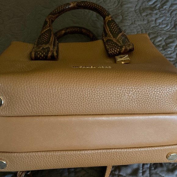 Michael Kors Rollins Small Snake Embossed Pebble Leather Satchel - Picture 6 of 8